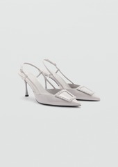 Mango Women's Patent Leather Slingback-Heeled Shoes - Grey