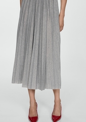 Mango Women's Pleated Long Dress - Medium Heather Gray