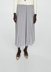 Mango Women's Pleated Long Skirt - Medium Heather Gray