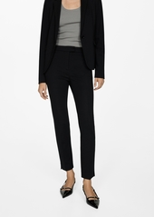 Mango Women's Pleated Suit Pants - Dark Navy