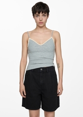 Mango Women's Pleats Detail Denim Shorts - Open Grey