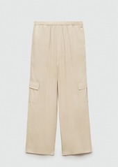 Mango Women's Pockets Detail Straight Cargo Pants - Beige