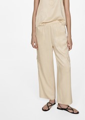 Mango Women's Pockets Detail Straight Cargo Pants - Beige