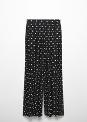 Mango Women's Polka Dot Pleated Pants - Black