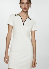 Mango Women's Polo Neck Dress - Off White