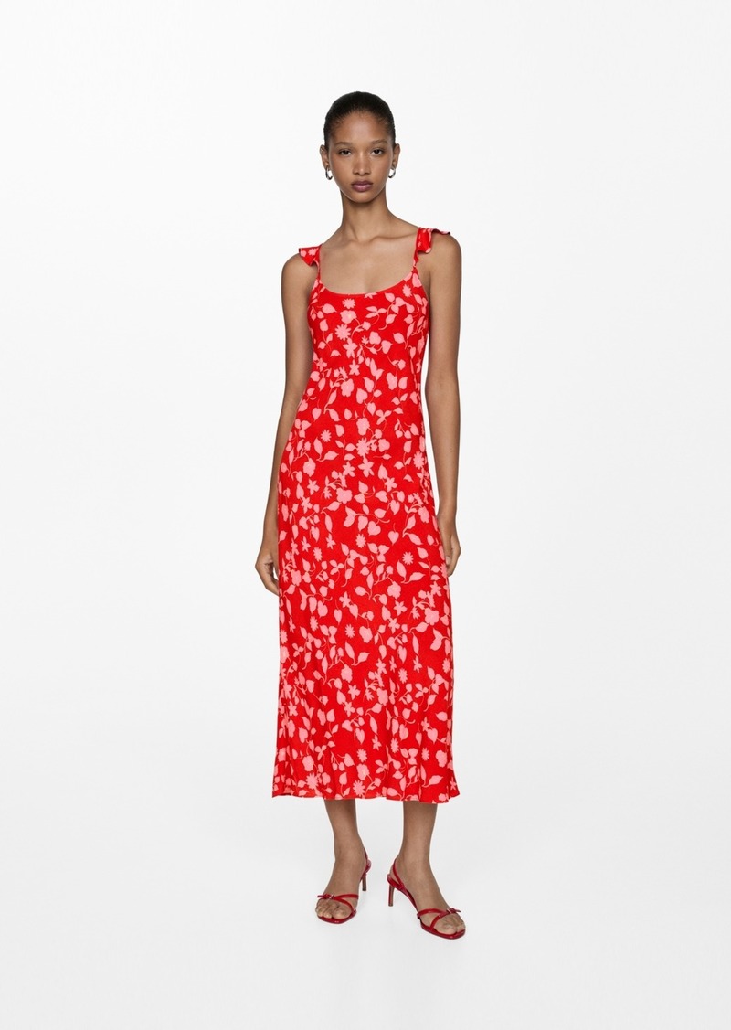 Mango Women's Printed Long Dress - Red