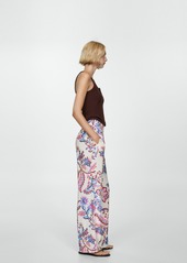 Mango Women's Printed Straight Pants - Ecru