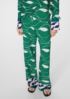 Mango Women's Printed Straight Pants - Green