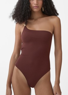 Mango Women's Seashell Print Swimsuit - Dark Brown