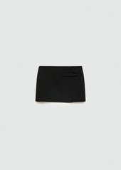 Mango Women's Side Button Mini Skirt - Black