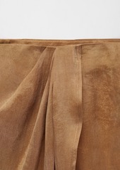 Mango Women's Slit Detail Lyocell Skirt - Brown