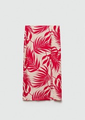 Mango Women's Slit Detail Printed Skirt - Ecru