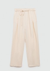 Mango Women's Straight Lyocell Pants - Ecru