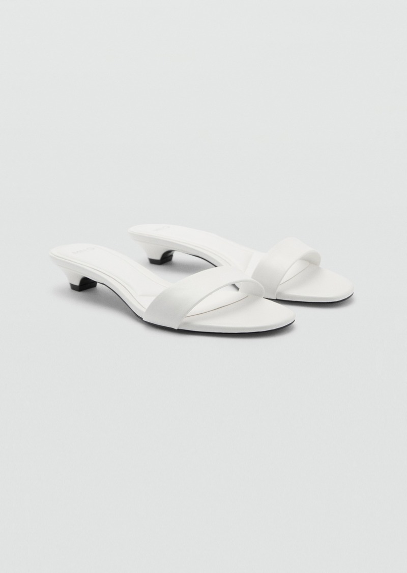 Mango Women's Straps Detail Kitten Heel Sandals - White