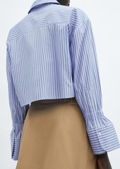 Mango Women's Striped Cropped Shirt - Lt-pastel