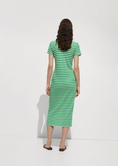 Mango Women's Striped Jersey Dress - Green