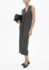 Mango Women's Striped Jersey Dress - Khaki