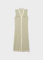 Mango Women's Striped Jersey Dress - Khaki