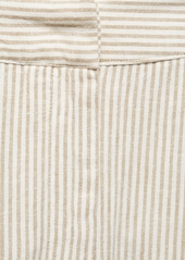 Mango Women's Striped Linen Suit Pants - Light Beige