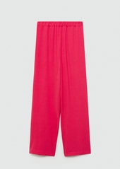 Mango Women's Textured Flowy Pants - Strawberry