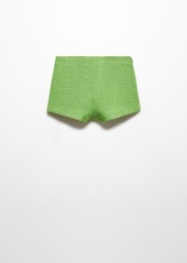 Mango Women's Tweed Shorts - Green