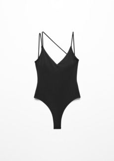 Mango Women's V-Neck Swimsuit - Black