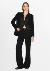 Mango Women's Wide Leg Suit Pants - Black