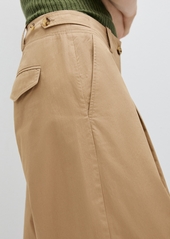 Mango Women's Wide Leg Pleated Pants - Beige