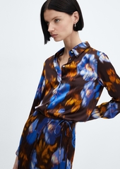 Mango Women's Wrap Print Skirt - Brown