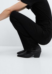 Mango Women's Zipper Detail Denim Jumpsuit - Black Denim