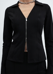 Mango Women's Zipper Fitted Jacket - Black