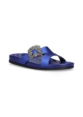 Manolo Blahnik 10mm Chilanghi Satin Flat Sandals