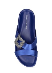 Manolo Blahnik 10mm Chilanghi Satin Flat Sandals