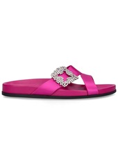 Manolo Blahnik 10mm Chilanghi Satin Flat Sandals