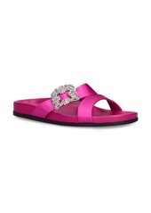 Manolo Blahnik 10mm Chilanghi Satin Flat Sandals