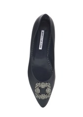 Manolo Blahnik 10mm Hangisi Leather Flats