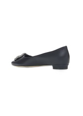 Manolo Blahnik 10mm Hangisi Leather Flats