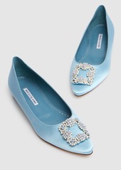 Manolo Blahnik 10mm Hangisi Satin Flats