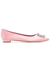 Manolo Blahnik 10mm Hangisi Satin Flats