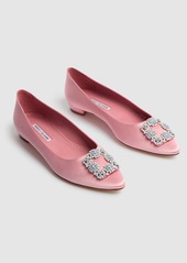 Manolo Blahnik 10mm Hangisi Satin Flats