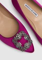 Manolo Blahnik 10mm Hangisi Silk Satin Flats