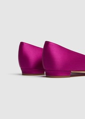 Manolo Blahnik 10mm Hangisi Silk Satin Flats