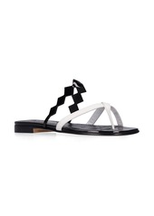 Manolo Blahnik 10mm Sulafa Leather Flat Sandals