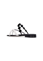 Manolo Blahnik 10mm Sulafa Leather Flat Sandals