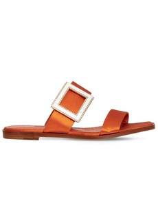 Manolo Blahnik 10mm Tuliaba Satin Slide Sandals