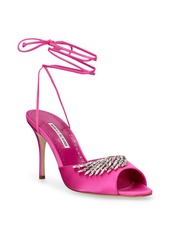 Manolo Blahnik 90mm Plumena Satin Sandals