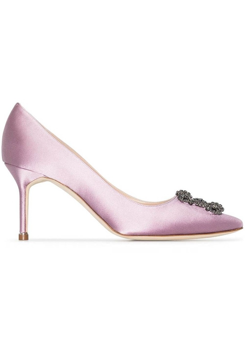 Manolo Blahnik crystal-embellished Hangisi 70mm pumps