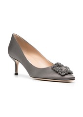 Manolo Blahnik Hangisi crystal-buckle leather pumps