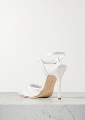 Manolo Blahnik - Ayma 105 grosgrain-trimmed satin pumps - White - EU 36.5