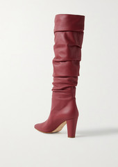 Manolo Blahnik - Calassohi 90 leather knee boots - Burgundy - EU 35